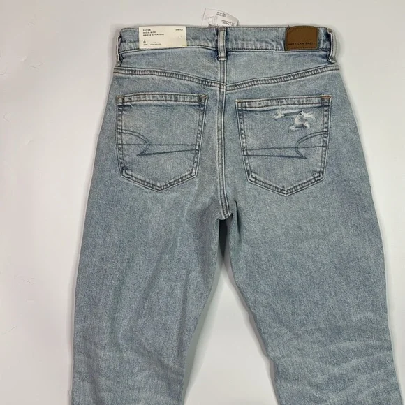 American Eagle Super High Rise Ankle Straight Jeans Size 4 - Picture 4 of 12